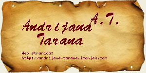 Andrijana Tarana vizit kartica